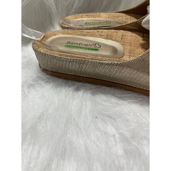 Bantrap Womens Metallic Open-Toe Slide Sandals With Memory Foam Sole - Picture 4 of 8